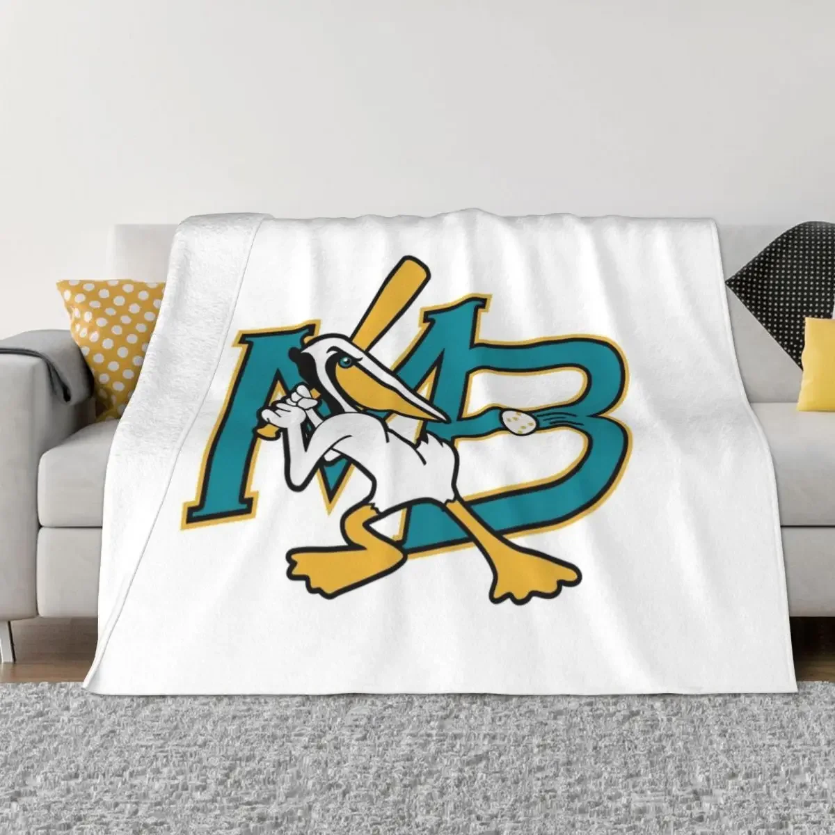 

Myrtle Beach Pelicans team Throw Blanket bed plaid Loose Polar Blankets