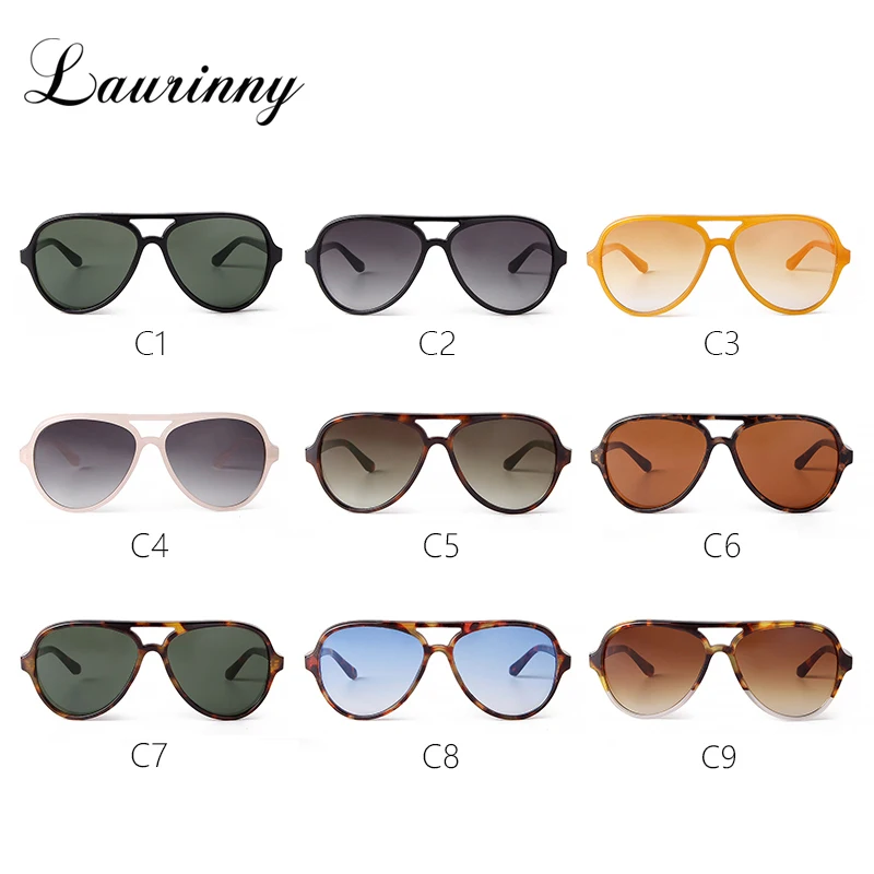 Trendy Gradient Blue Lens Oversized Pilot Sunglasses Women Brand Design Vintage Tortoise Shell Aviation Men Shades Sun Glasses