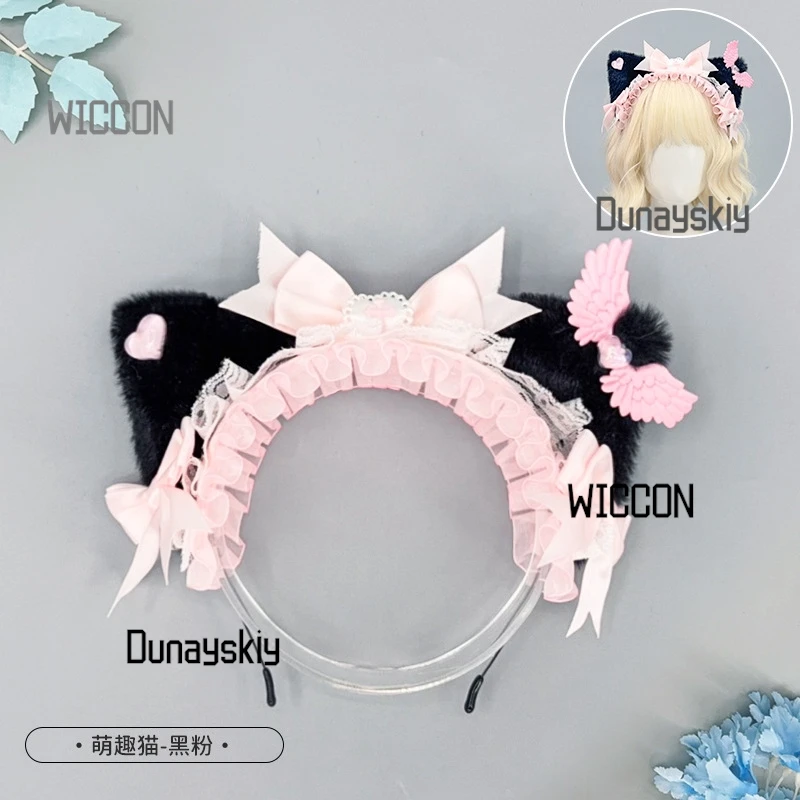 Gothic Lolita KC Headpiece for Halloween/Christmas/Oktoberfest/Easter - Detachable Cat Ears & Cross Bow