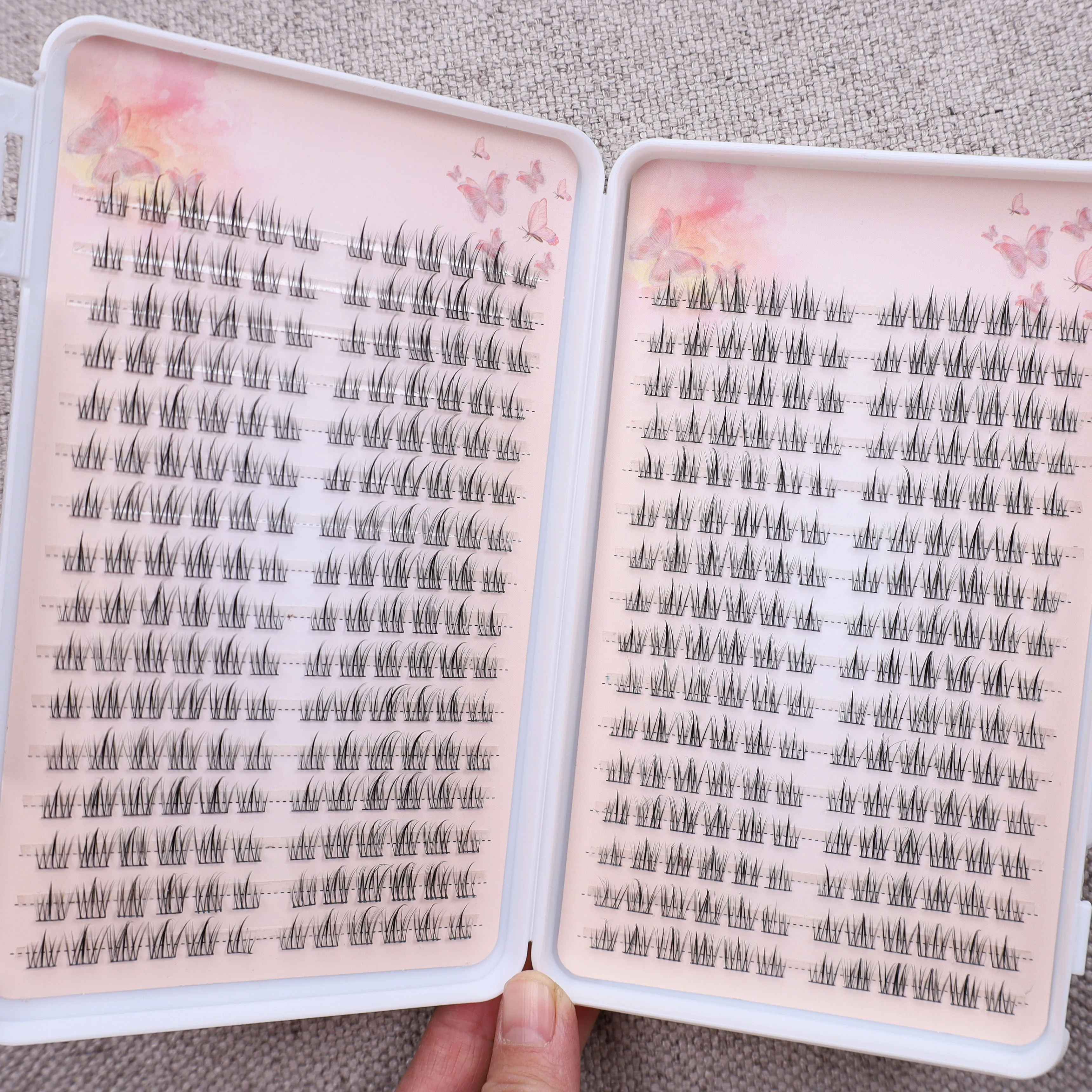 384 Lazy Trilogy Sunflower False Eyelash Book+Double headed Adhesive+False Eyelash Clip, Large Capacity Eyelash Set