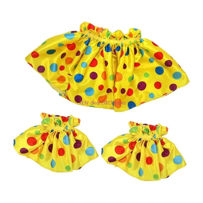 49ME Halloween Clown Costume Accessories Clown Outfit Clown Collar Clow Hand Sleeves