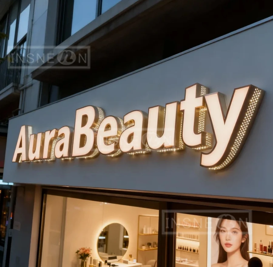 Custom Neon Led Sign Logo Business Signs Letters With Lights Wall Advertising Brand Outdoor Light Luminous Large Label Metal 3d