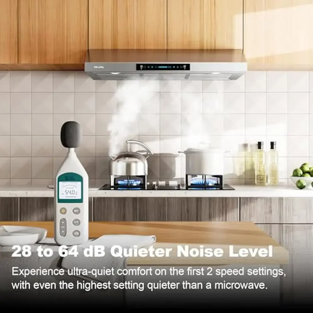 30 "900CFM de aço inoxidável sob o armário capô controle de toque sensor de gesto ventilação de 4 velocidades operação silenciosa luz LED