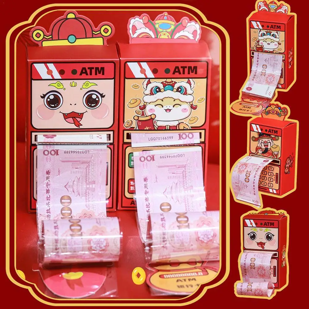 Creative ATM Red Envelope Chinese New Year Decoration Chinese Hongbao Lucky Money Bag Lunar Snake Year Decoration Supplies