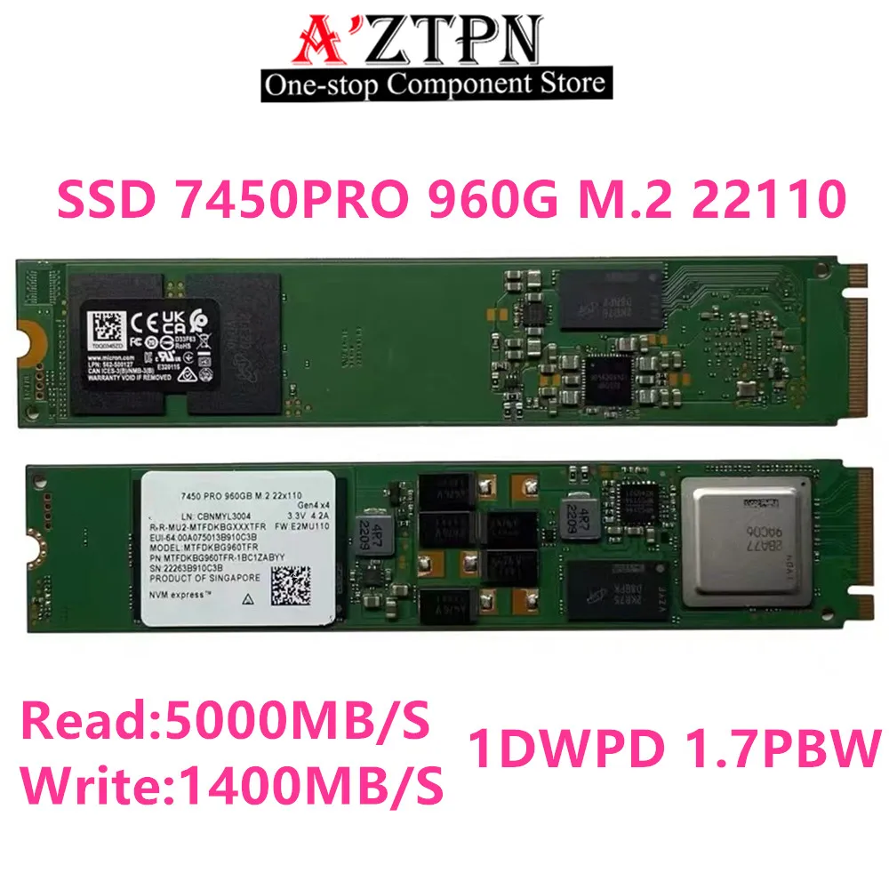 

Original SSD 7450 PRO 960G M2 22110 For Micron Server SSD Enterprise Solid State Drive New