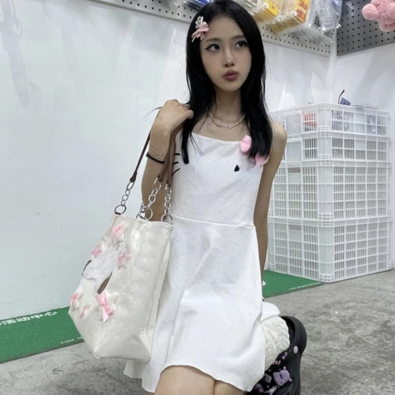 Japanese Fashion Kawaii Cartoon Sheep Women\'s Handbags Sweet Cute Bow Star Shoulder Underarm Bag High-capacity Y2k Ins Tote Bags