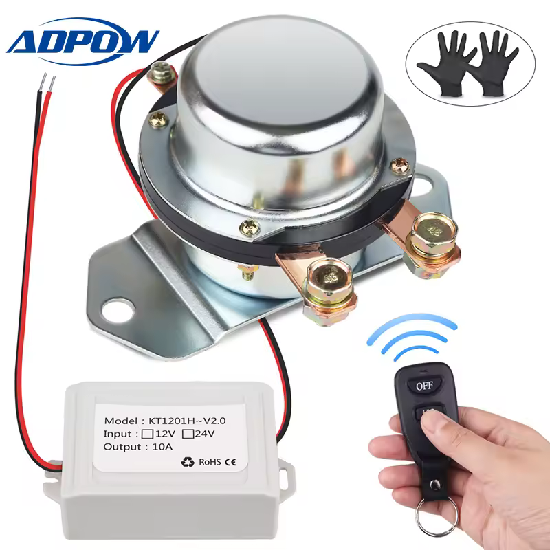 ADPOW שלט רחוק רכב משאית סוללה מאסטר מתגי 12V 24V אוטומטי אוטובוס יאכטה סוללה מבודד מנותק ניתוק ממסר + כפפות