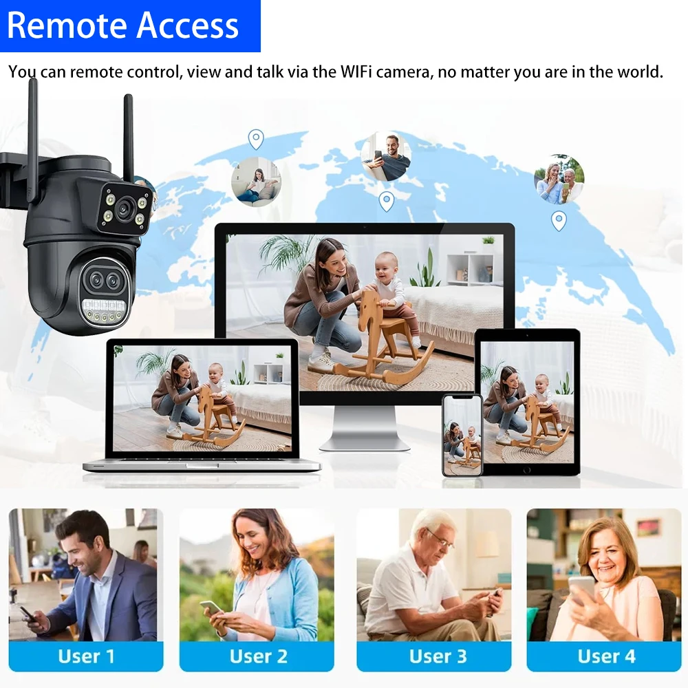 12MP 8X التكبير المتكلم واي فاي كاميرا متحركة كاميرا IP عدسة ثلاثية في الهواء الطلق الصوت يملأ AI السيارات تتبع PTZ HD مراقبة الفيديو iCSee #5