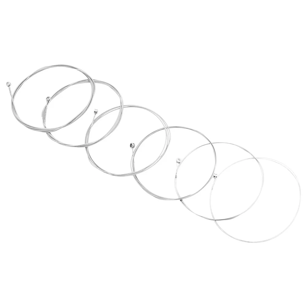 

6 Pcs Steel Core Strings Guitar Supplies Bass Accessories Parts and Ballad Silver