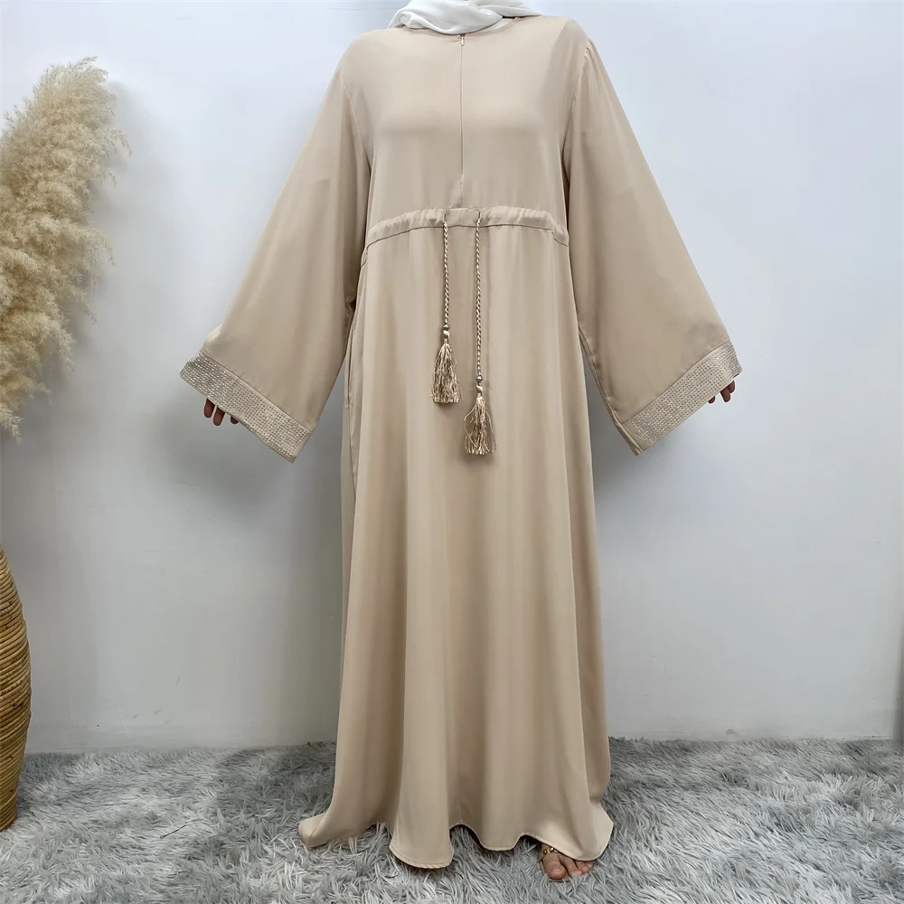 Ramadan Abayas For Women Front Zipper Muslim Hijab Dress Turkey Kaftan Islamic Dresses Hidden Belt Modest Robe Dubai Kimono