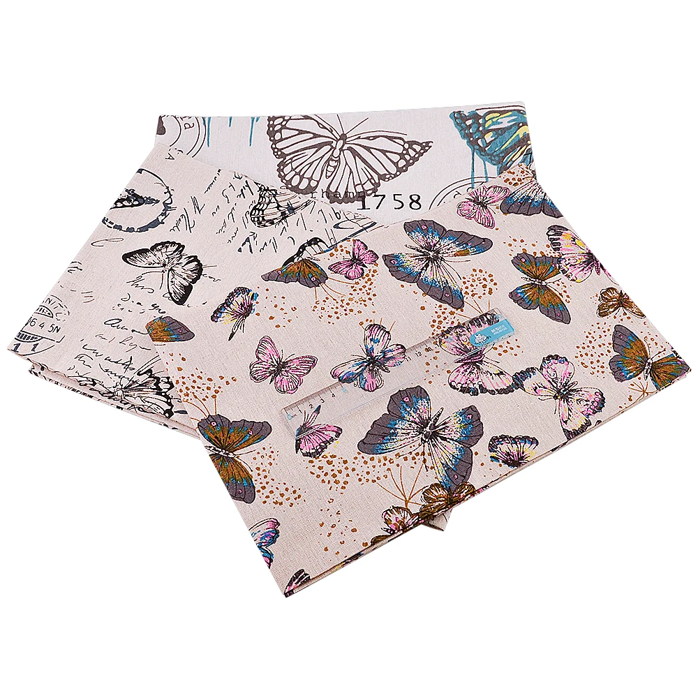 Butty Butterflies TERAMILA Cotton Linen Fabric for Upholstery Fabrics by Meters,for Sewing Tablecloth,Home Textile, by the Yard