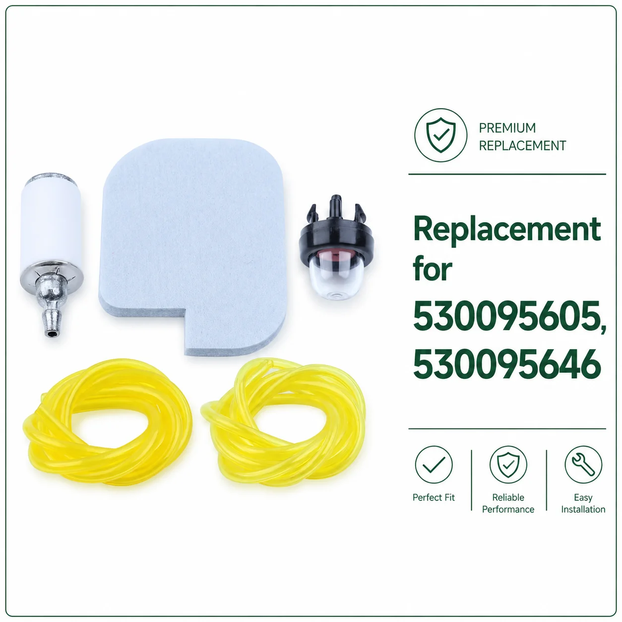Air Filter Fuel Line Hose Primer Bulb Kit For Poulan P3314Ws P3314Wsa P3516Pr P4018Wm P4018Wt P4018Wtl PP3516 530095605 Parts