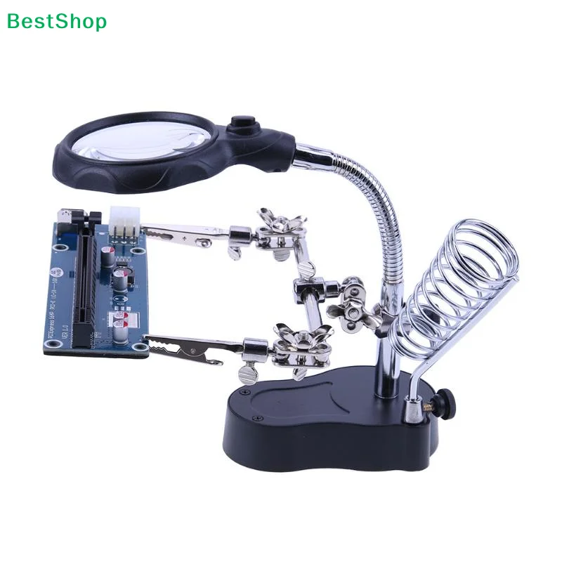 ⚑Repair Auxiliary Clamp Light,Clamp-on Soldering Magnifying Glass, With Auxiliary Soldering Iron Stand For Precision Electronics