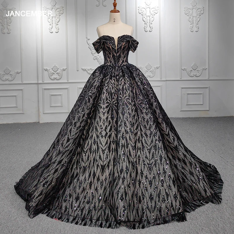 

JANCEMBER Classic Black Quinceanera Dresses Ball Gown Appliques Vestidos De 15 Años 2024 V-Neck Lace up DY9959 Bar Mitzvah