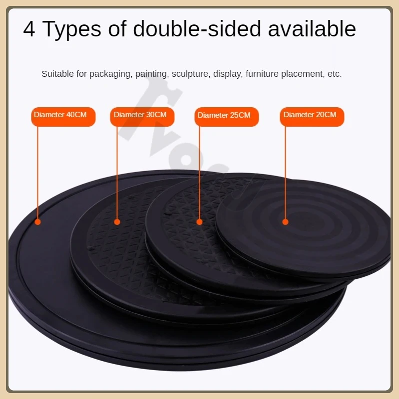 

8-12 Inch Heavy Duty Rotating Swivel Steel Ball Bearings Stand for Monitor TV Turntable Lazy Susans Black Round Shape