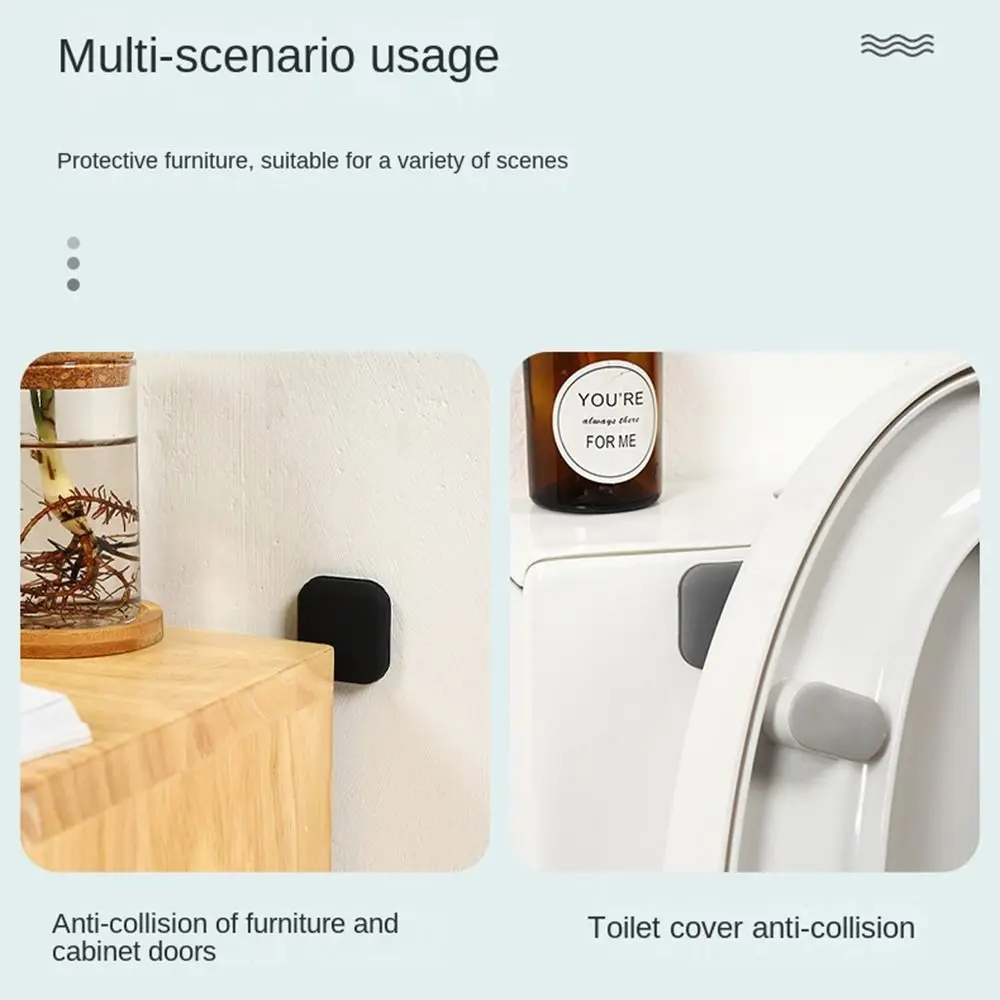 

Square Silicone Door Crash Pad Anti-collision Wall Protector Shock Absorber Mute Durable Door Stopper Floor