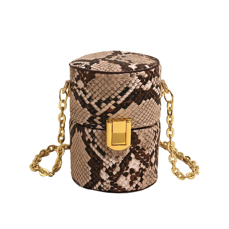 

2025 Mini Mouth Red Envelope Personalized Water Bucket Bag Snake Pattern Small Bag Shoulder Cross Shoulder Chain Bag