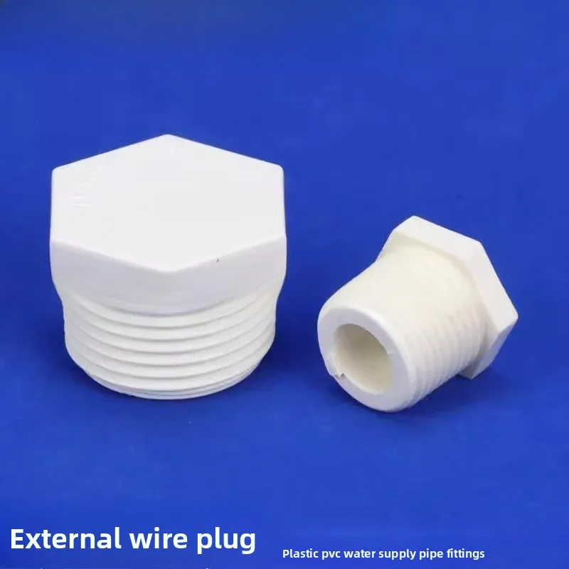 Plastic 1/2'' 3/4'' 1'' Female Thread End Plug Connector Plumbing Pipe Hexagon Shaped Blocked Caps PVC Tube Sealing Fittings