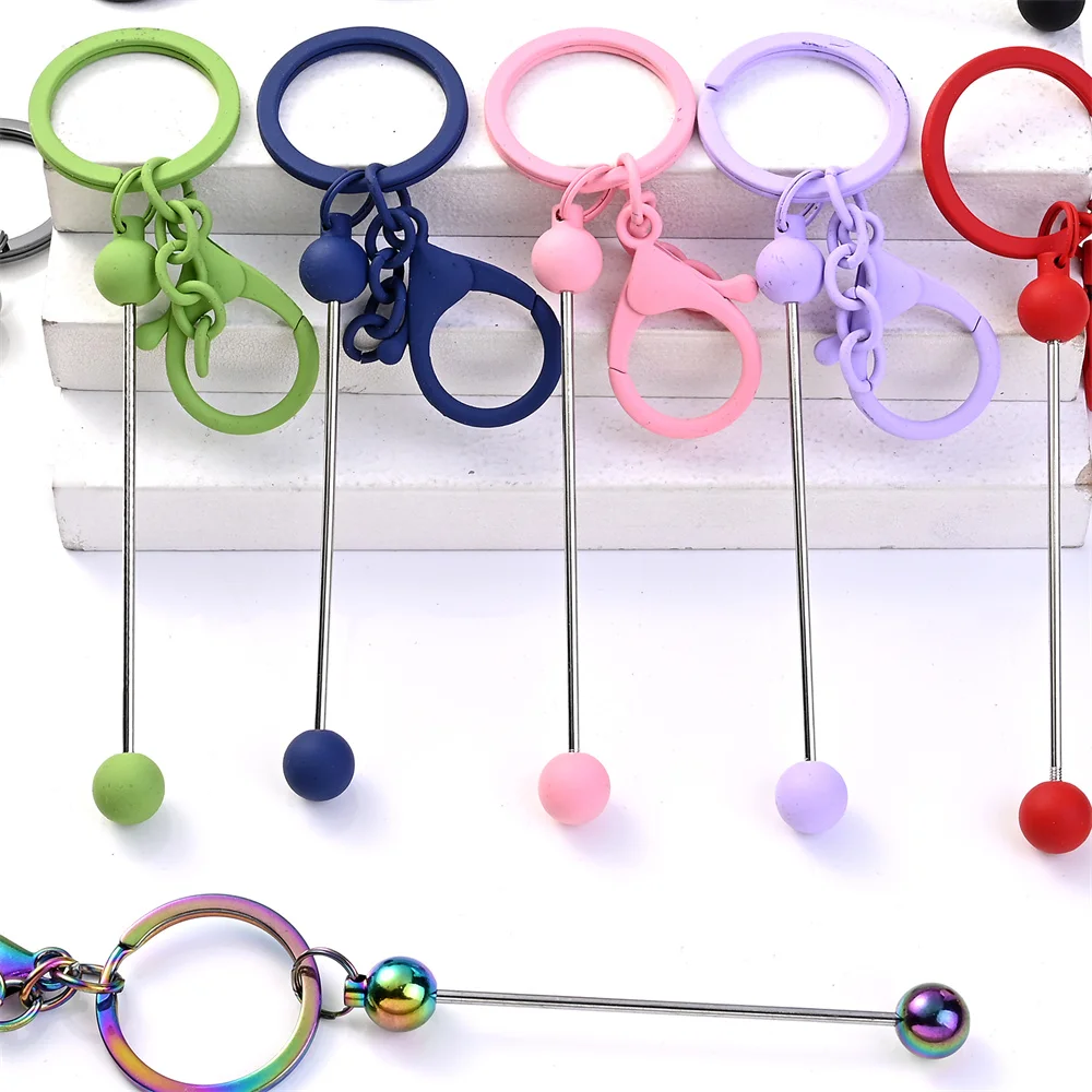 1 Stück Perlen-Schlüsselanhänger-Rohlinge in Großpackung für die Schlüsselanhängerherstellung, Blanko-Metallperlen-Schlüsselanhänger für Bastelarbeiten, DIY-Geschenke – Detail 6
