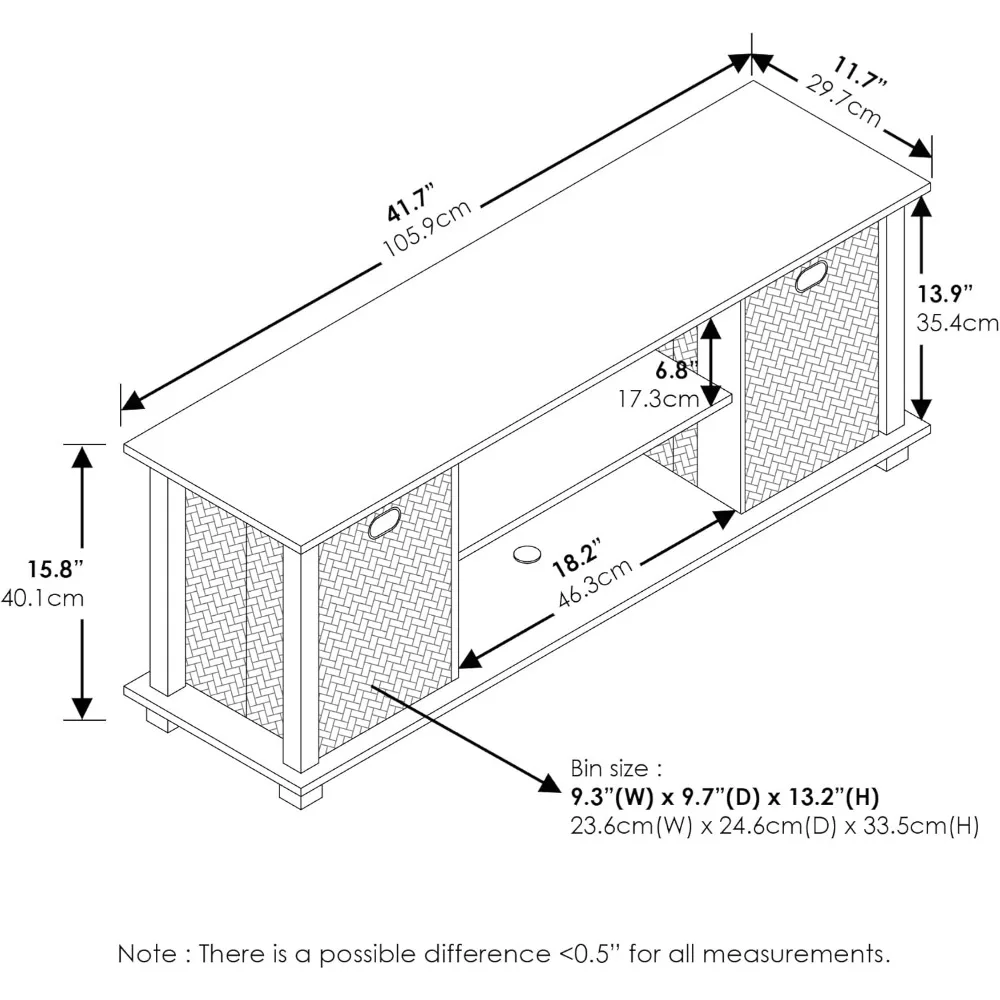محور الترفيه الاقتصادي Furinno، أسود #3