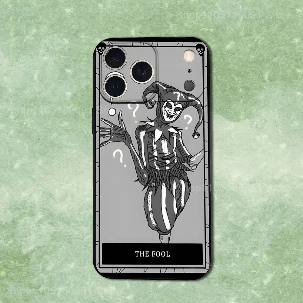 Funda de teléfono con cartas de Tarot Art Belief Fear para iPhone 14,13,17,12,11,16,15,Plus,Pro Max,XS,X,XR,SE,Mini, funda negra de silicona suave