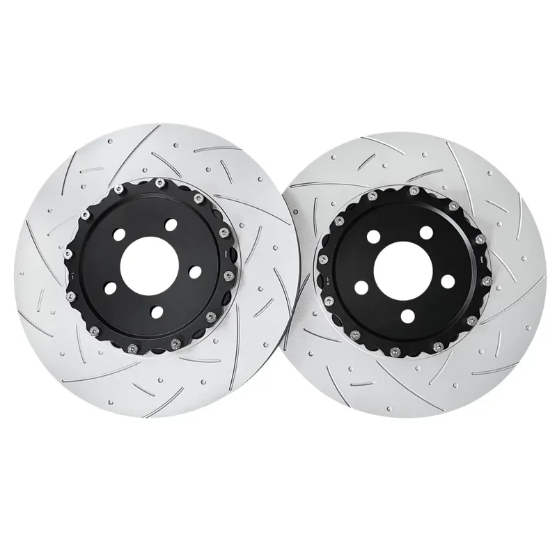 Two-Piece Front Brake Rotor Direct Replacement for GT500 Mustang Shelby GT500 KR3Z1125F High Carbon Long Life