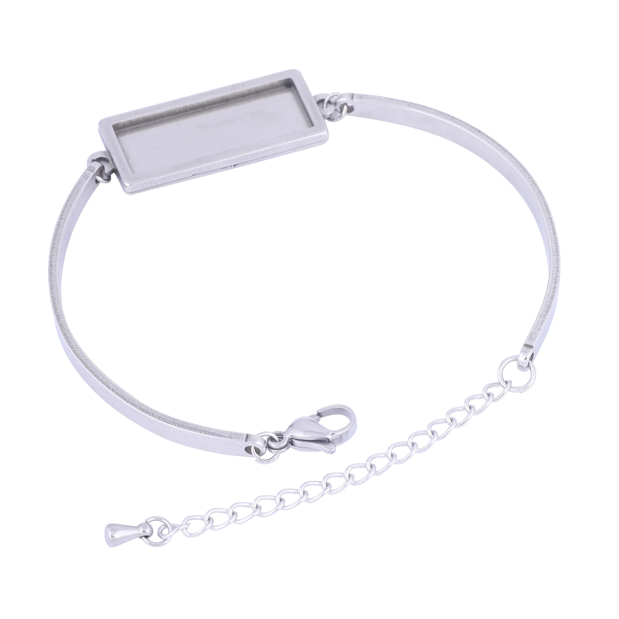 

Onwear 5 шт. 10x25 мм прямоугольные заготовки для браслет из кабошона из нержавеющей стали