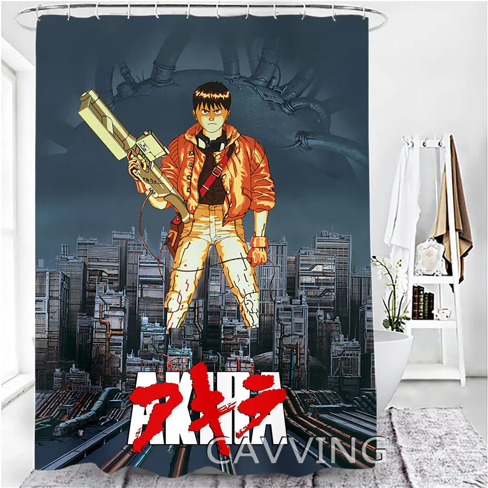 Akira  3D Printed  Shower Curtains Waterproof Bathroom Curtain Anti-slip Bath Mat Set Toilet Rugs Carpet Home Decor   R02