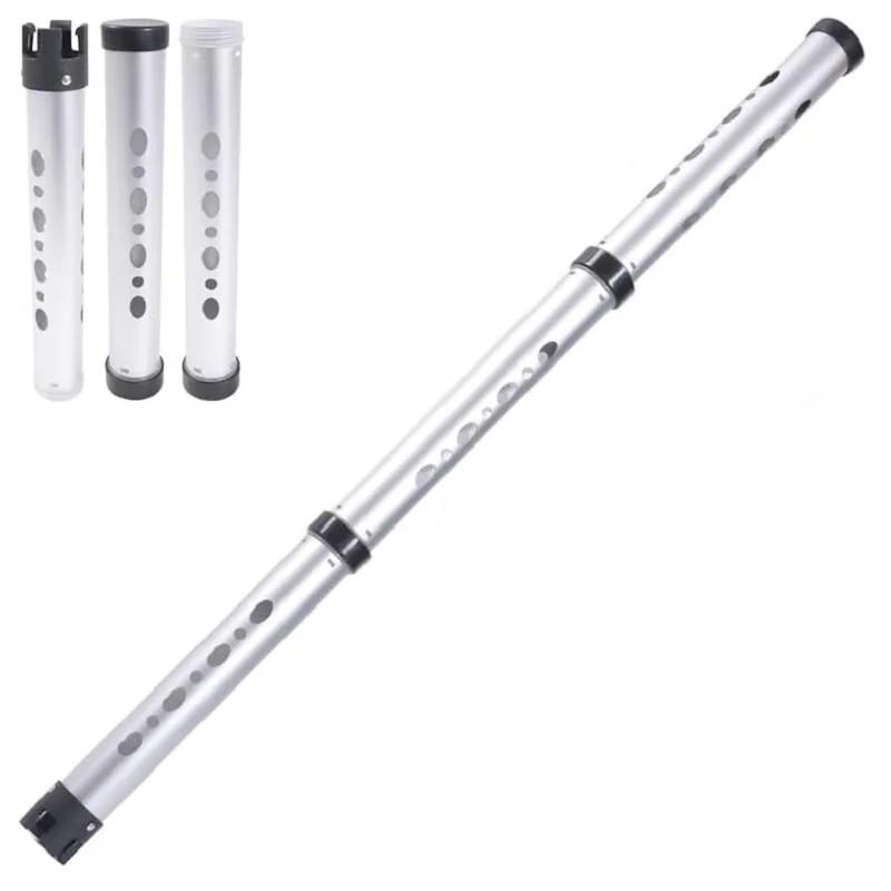 HOW TRUE Silver Aluminum 3 Section Golf Ball Retriever 102cm Holds Up To 25 Golf Balls Golf Ball Pick Up With Black Bag