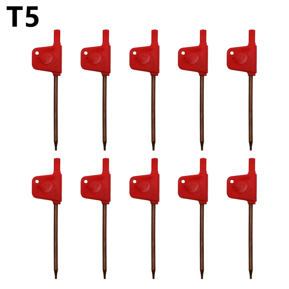 Imagem -03 - Chave de Fenda Torx Pequena para Brocas Manuais Chave t tipo Bandeira Vermelha Chave Inglesa t5 t6 t7 t8 T15 T20 10 Peças 8088 mm