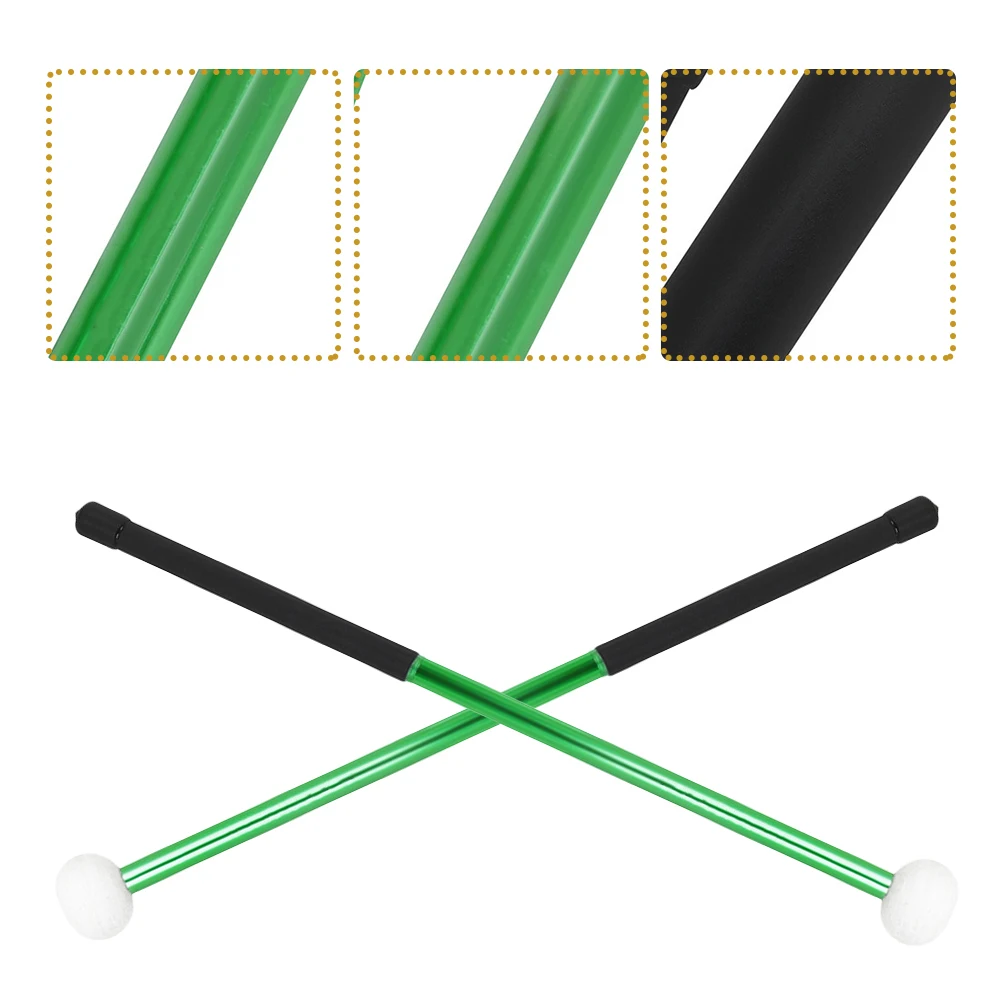 

2 Pcs Aluminum Alloy Drumsticks Percussion Instrument Accessory Part Mallets Hammer Pedal