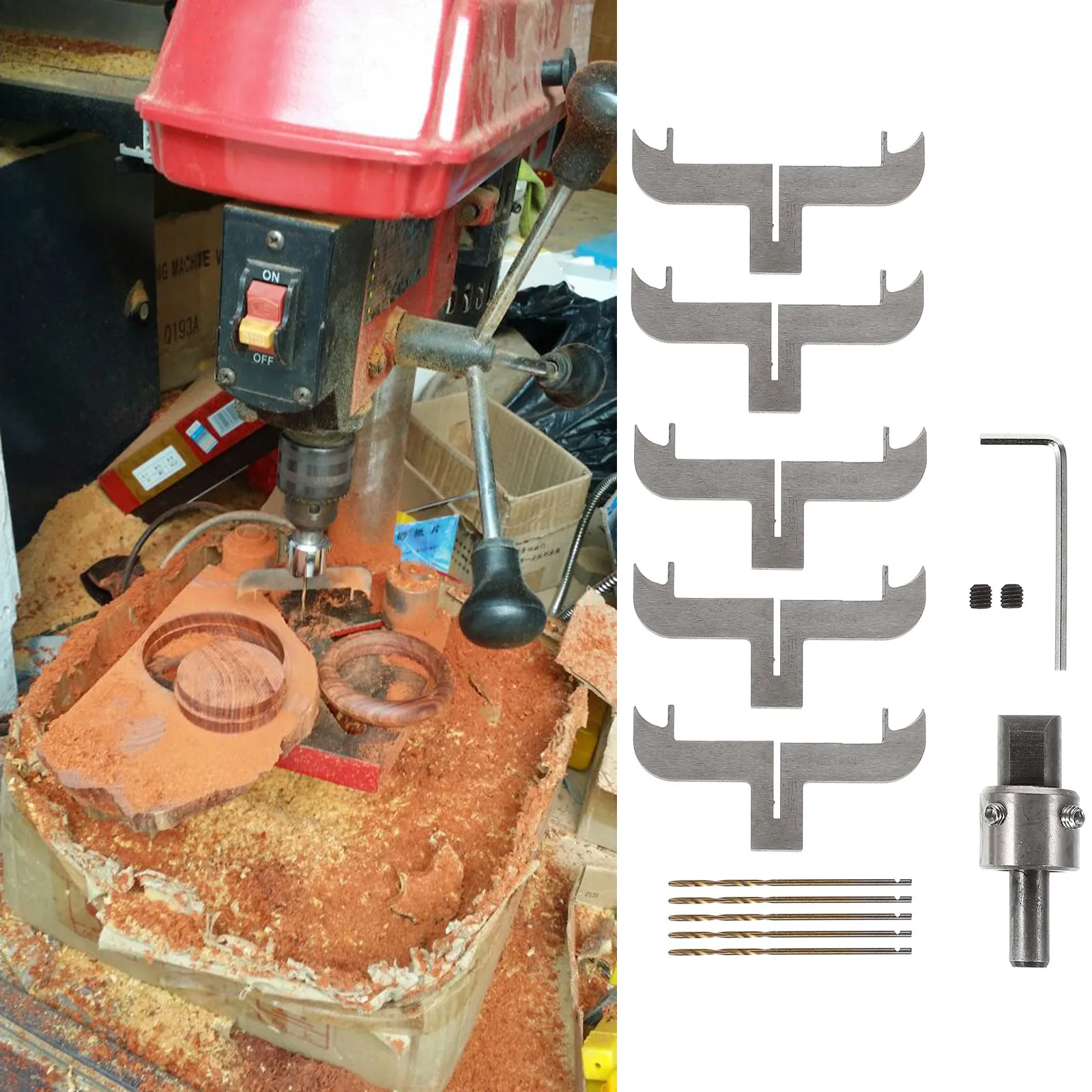 

1Set Heavy-Duty Bracelet Milling Cutter Woodworking Tool Kit for Precise Ring Blades Wooden Craft Jewelry Production