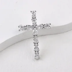 New Rhinestone Cross Brooches for Women and Men - Unisex Gold and Silver Color Crystal Badge Lapel Pin Fashion Jewelry Gifts