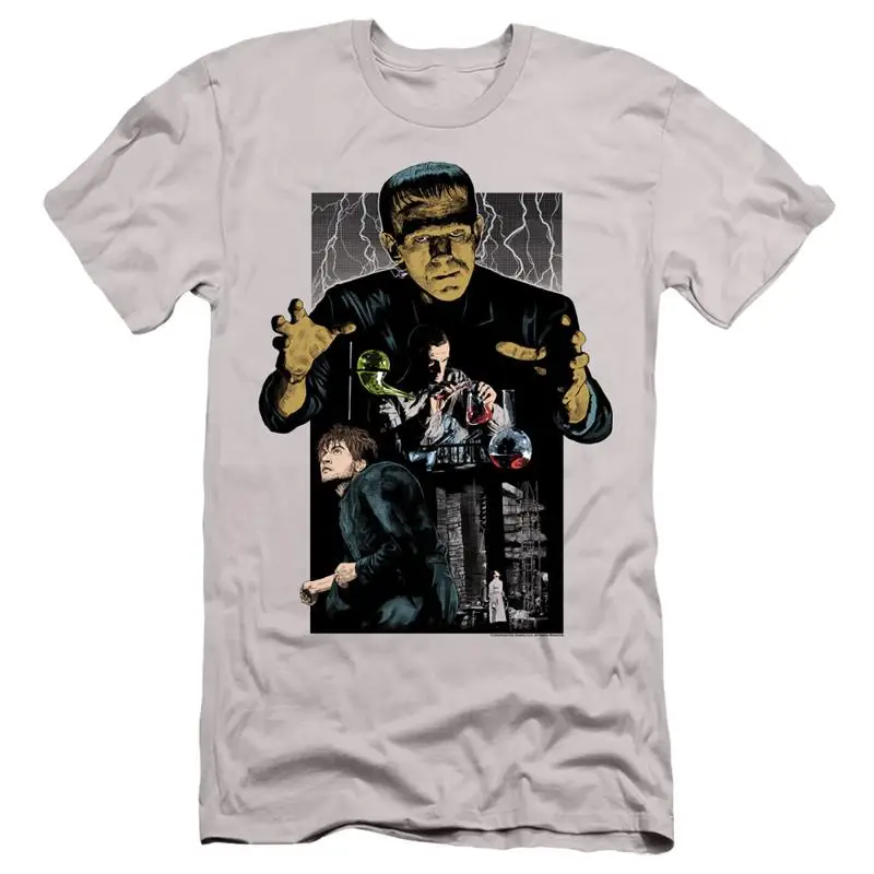 Frankenstein Slim Fit Camiseta Collage Plata