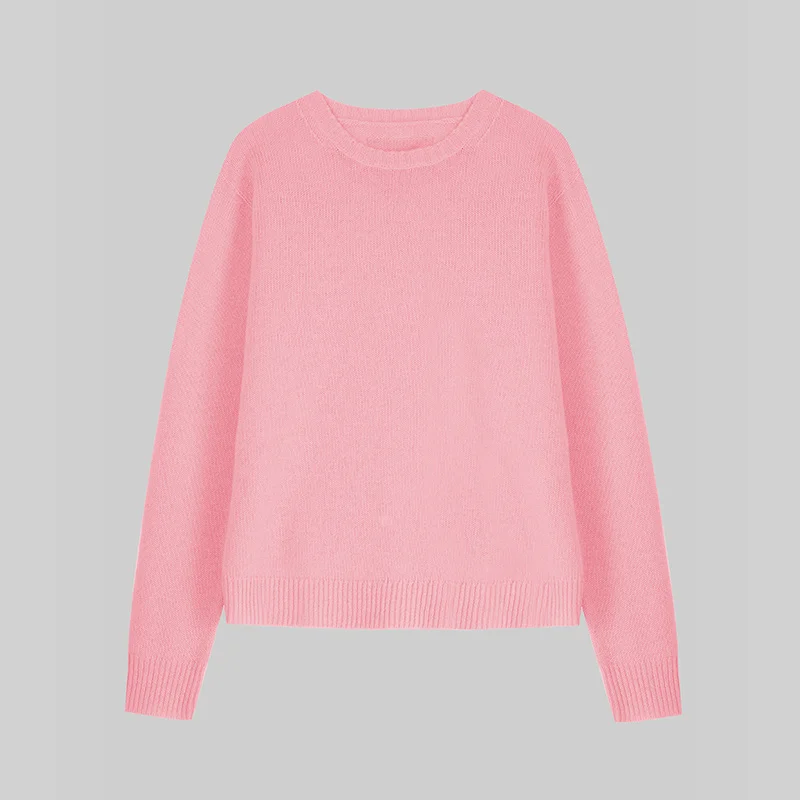 

Multicolor Wool Camere Knitted Sweater round Neline Faionable Women's Traditional Chinese Sle Top by UX UNIVERSE