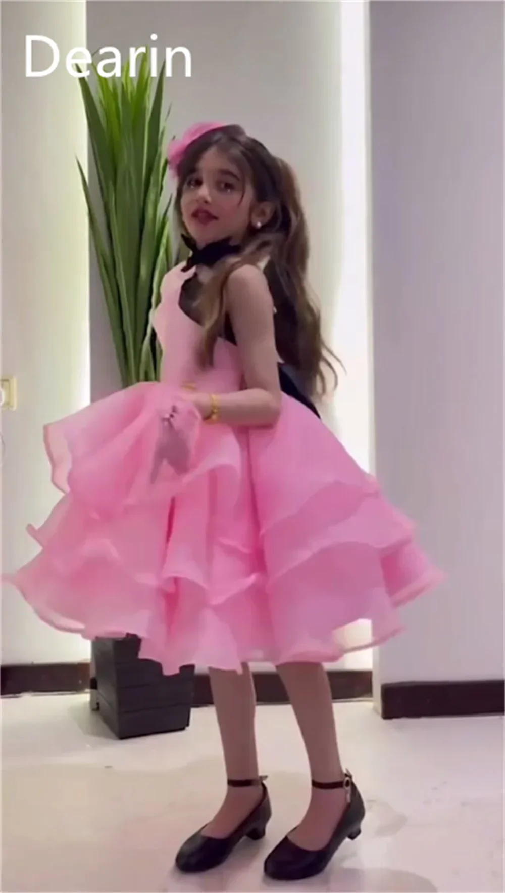 Customized Flower Girl Dress Saudi Arabia Dearin Asymmetrical A-line Knee Length Skirts Fold Es Prom Gow