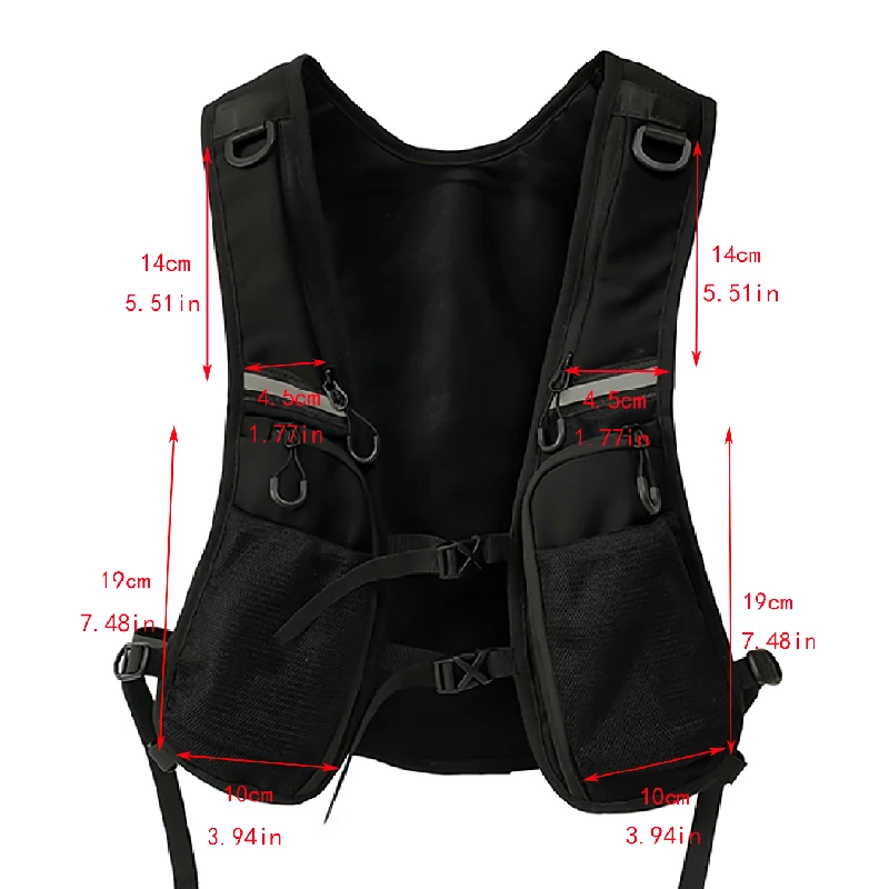 الهيب هوب الشارع الشهير الصدر تلاعب حقيبة للرجال عادية التكتيكية سترة الظهر متعددة الوظائف الصدر حزم الذكور جيوب تخزين النايلون