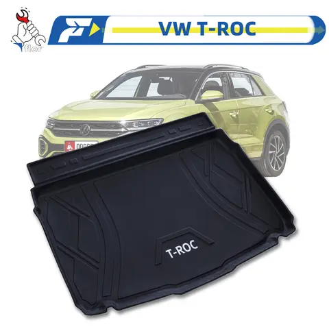 폭스 바겐 T-ROC 2018-2021 TPE 자동차 트렁크 매트 맞춤형 트렁크 라이너 올 시즌 카고 매트 트렁크 보호 매트 방수 매트
