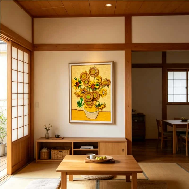 Série d'art éducatif créatif, peinture 3D Van Gogh Tournesol, puzzle pour adultes, blocs de construction à assembler, jouet, cadeau d'anniversaire, 2615 pièces