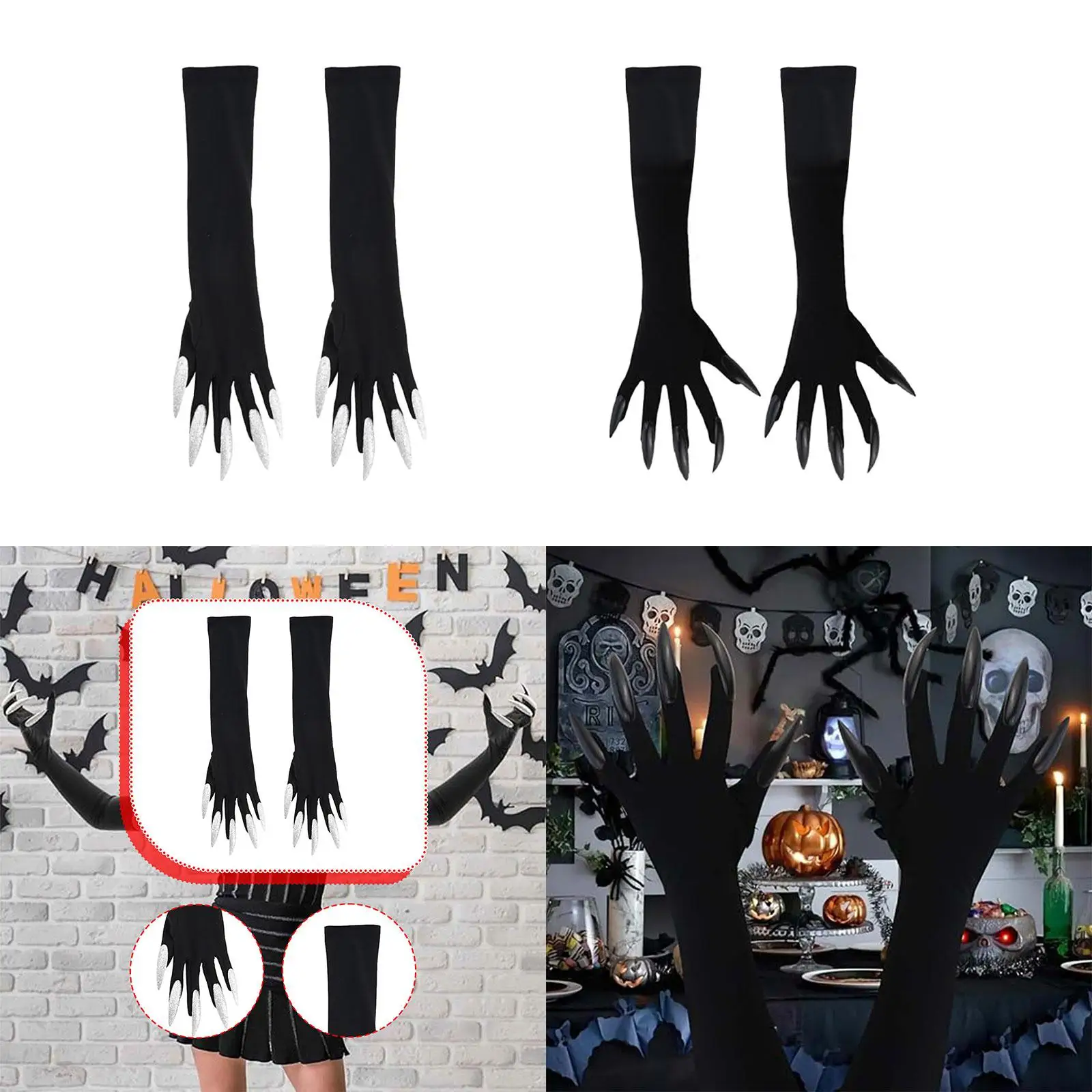 

Halloween Costume Paw Gloves Long Fingernails for Party Supplies Carnival