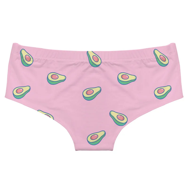 DeanFire Super Soft Novelty Hipster Women's Underwear Panties Avocado Print Kawaii Push Up Briefs Lingerie Thong For Girls