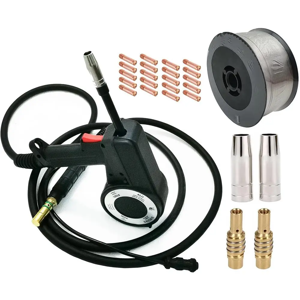 Aluminum Spool Gun Mig Torch Fit Miller Millermatic 140 180 211 300371 Spoolmate 100 Series 10ft Cables Aluminum Stainless