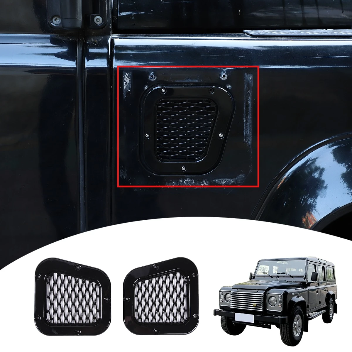 

For Land Rover Defender 2004-19 Front Engine Hood Ventilation Cover Steel Air Intake Scoop Air Outlet Snow Cover Car Accessories