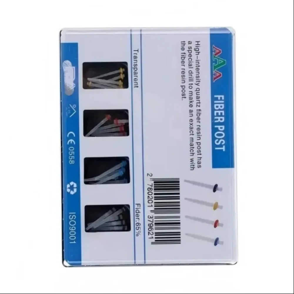 3A Quartz Fiber Post Kit – Threaded Design High Translucency, P-Drill & Reinforcement for Root Canal Build-Up Material.