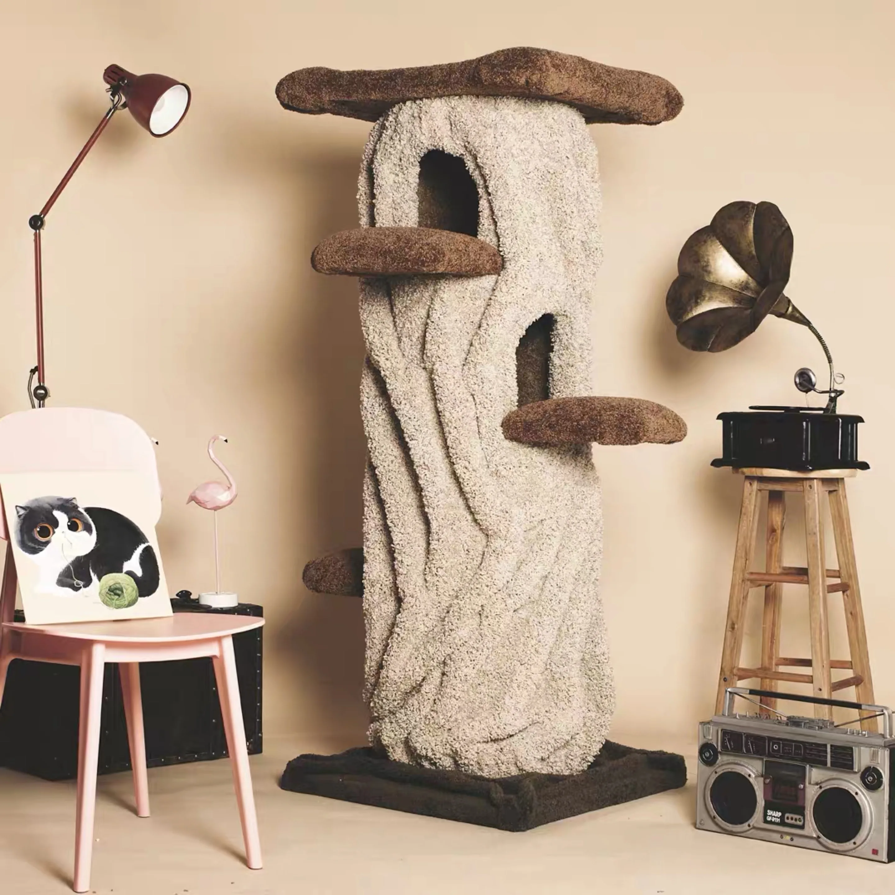 

Tree hole cat climbing frame cat tree house tree pier cat nest jumping platform multiple cats can be used without occupying land