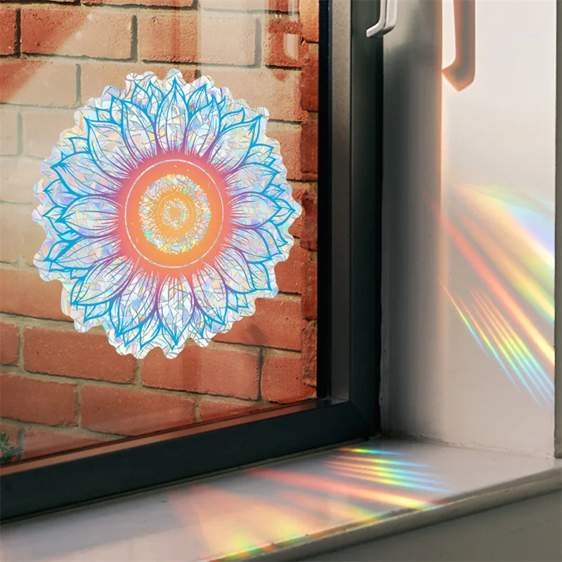 Autocollants décoratifs en vinyle pour fenêtre, attrape-soleil, Annie, fleur, mandala, électrostatique, Datura, tulipes, détruire, Andrsticker, salon