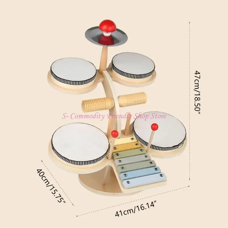 85AE 5in1 ไม้เครื่องดนตรีของเล่นเด็กอนุบาล Orff เพลงของเล่นเด็กของขวัญ