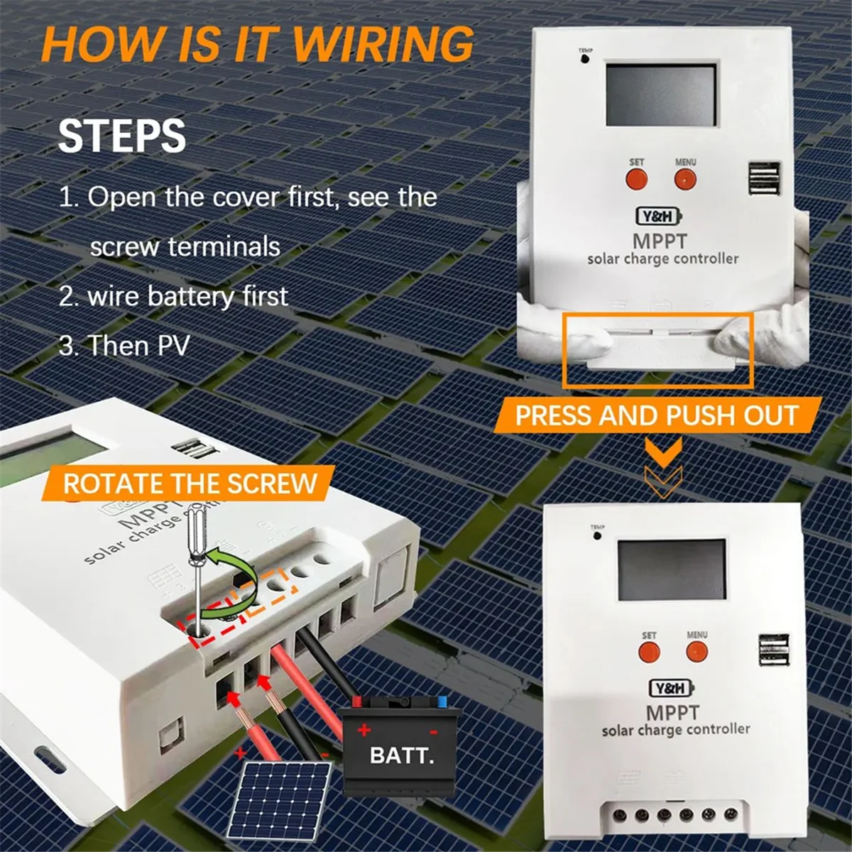

Новый контроллер солнечного зарядного устройства 3C-MPPT 20A, регулятор батареи 12 В, 24 В с ЖК-дисплеем для геля, затопленного и лития