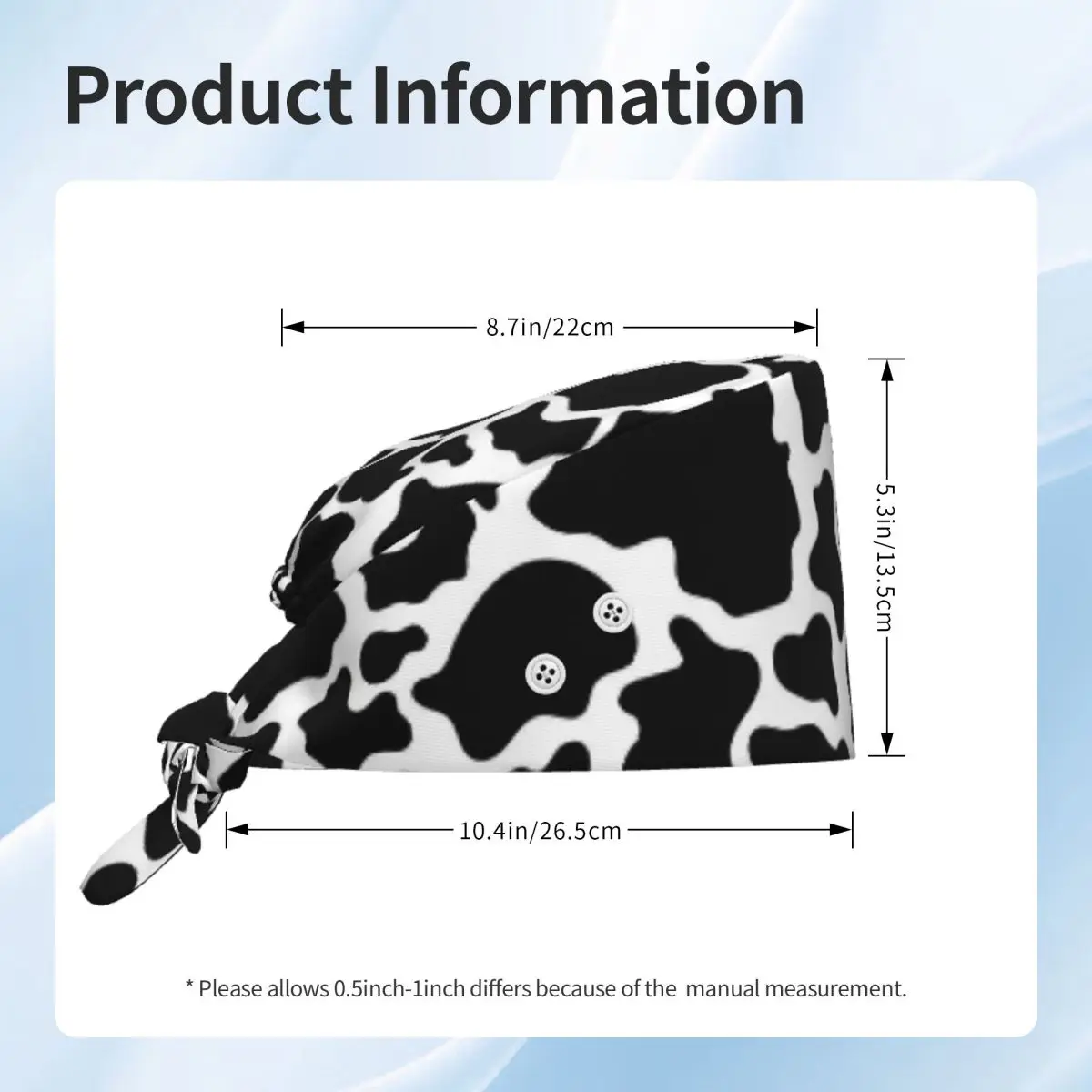 Cow Spots Animal Print Scrub Hat Doctor Working Surgical Cap Men Women Adjustable Nursing Caps for Dentist
