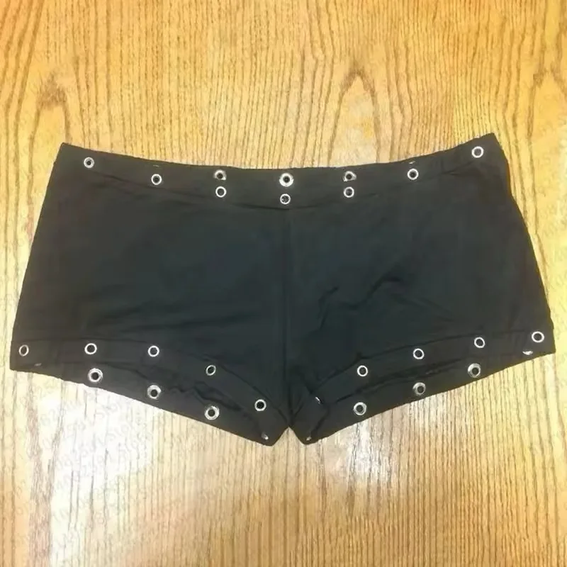 กางเกงขาสั้น Y2K ดีไซน์หมุด ฮิปฮอป สตรีทแวร์ พังก์ ฮอตแพนท์ ย้อนยุค ไม่ซ้ำใคร อีโม สาวฮอต กรันจ์ แฟชั่น